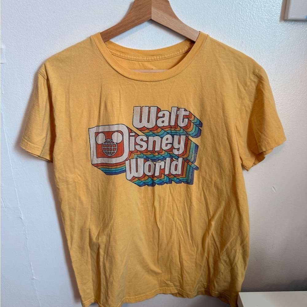 Disney Mustard Tee with Blue Logo